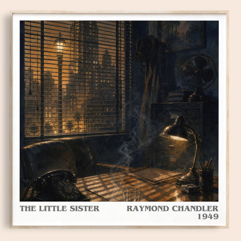 The Little Sister literary book poster by Raymond Chandler – framed literary art print