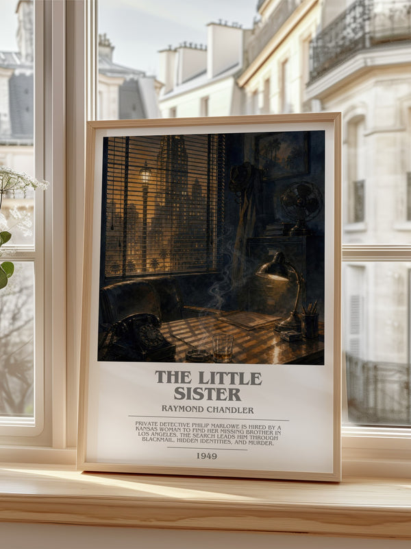 The Little Sister bookish poster colour and style options – Raymond Chandler book art