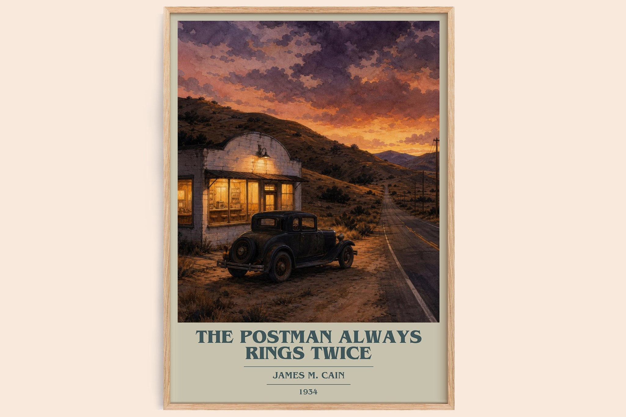 The Postman Always Rings Twice Book Cover Poster by James M. Cain