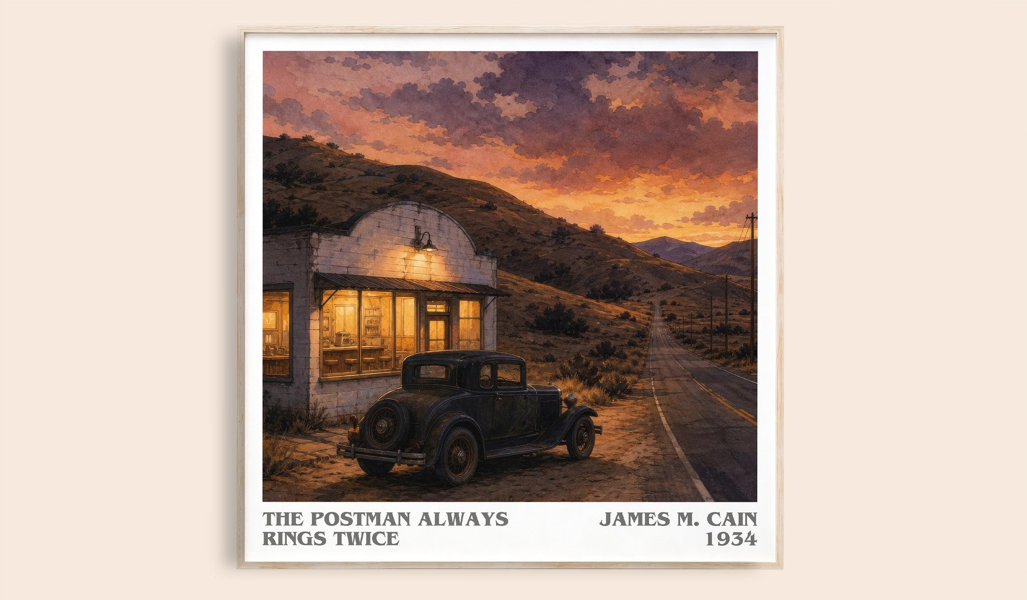 The Postman Always Rings Twice Literary Art Print by James M. Cain