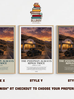 The Postman Always Rings Twice bookish print in frame leaning in hallway – crime wall art