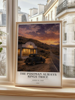 The Postman Always Rings Twice book cover poster colour and style options – James M. Cain book art