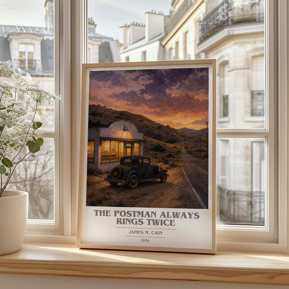 The Postman Always Rings Twice book cover poster colour and style options – James M. Cain book art