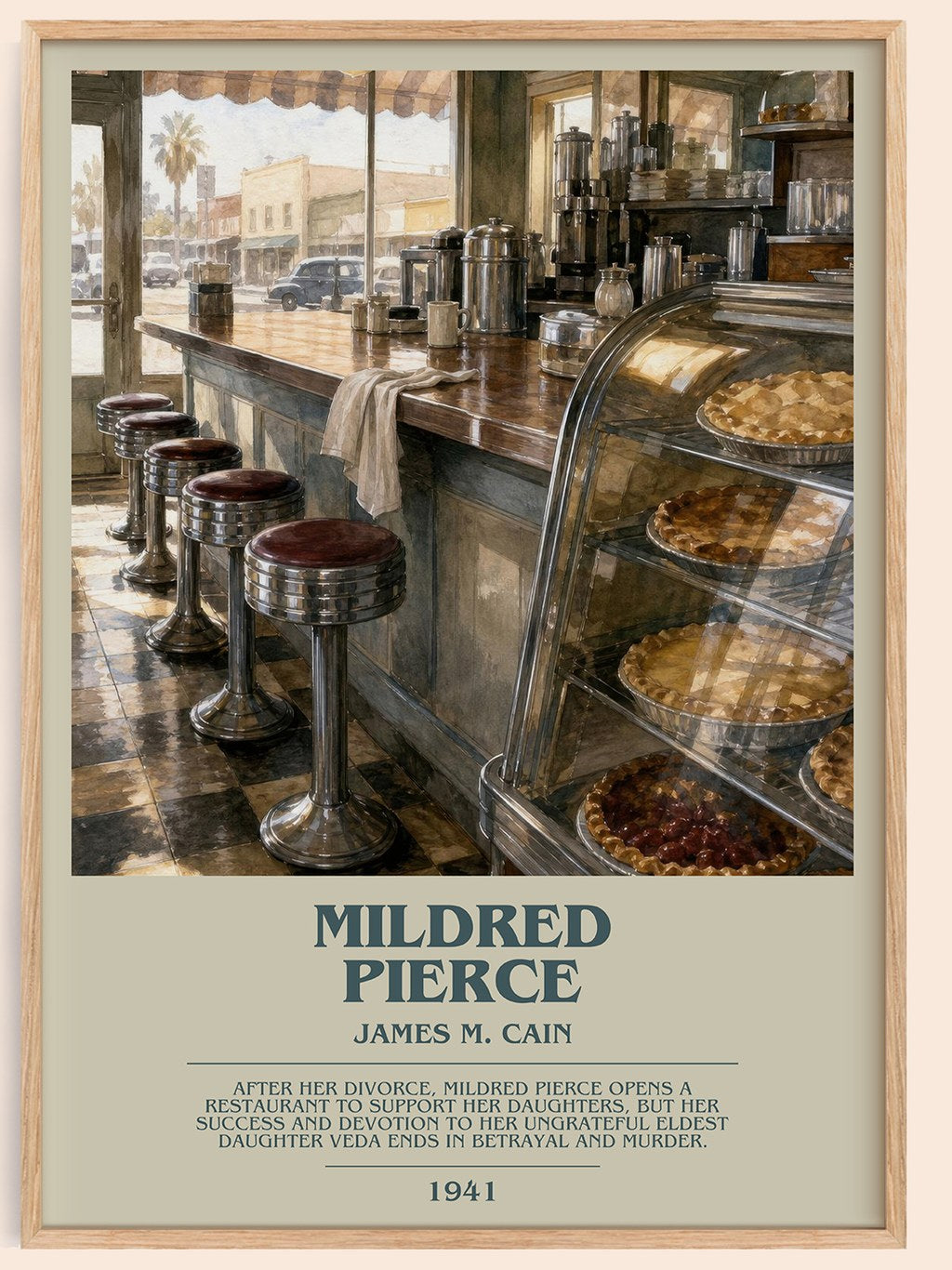 Mildred Pierce bookish book poster by James M. Cain – framed literary art print