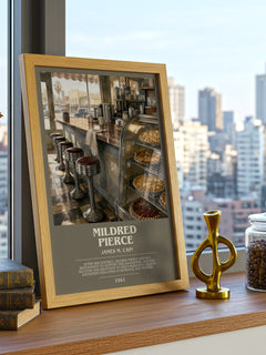 Mildred Pierce bookish print framed by window – literary home decor