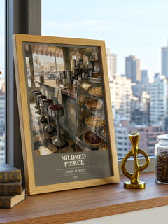 Mildred Pierce book cover print framed by window – literary home decor