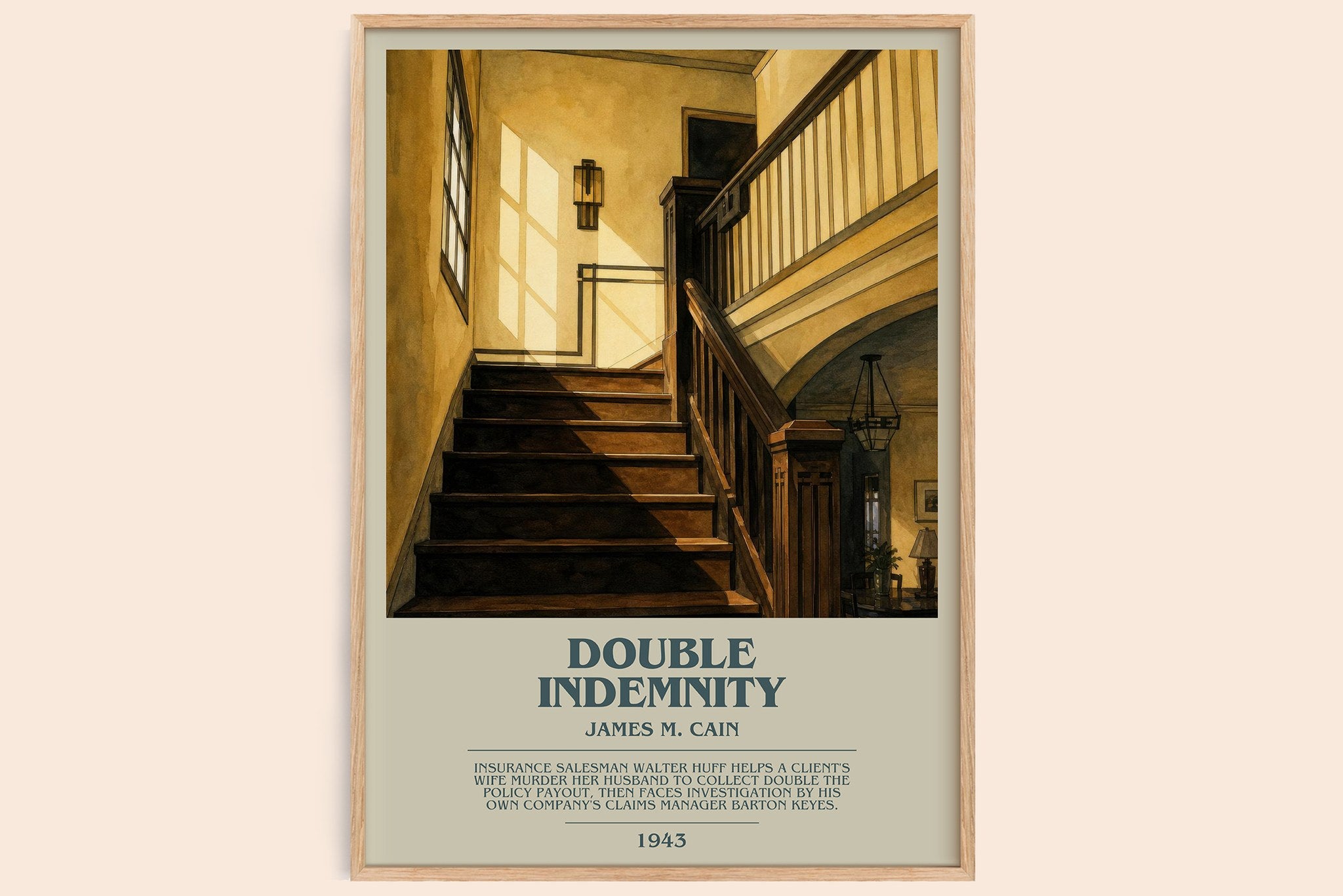 Double Indemnity Bookish Wall Art by James M. Cain