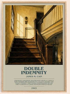 Double Indemnity bookish book poster by James M. Cain – framed literary art print