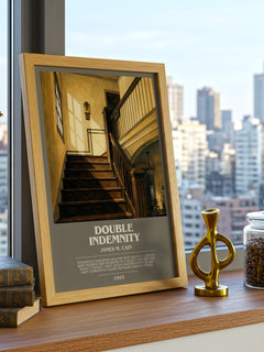 Double Indemnity bookish print framed by window – literary home decor