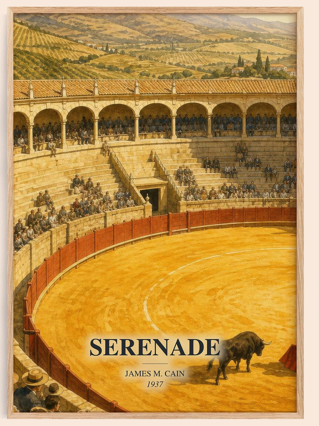 Serenade watercolour book poster by James M. Cain – framed literary art print