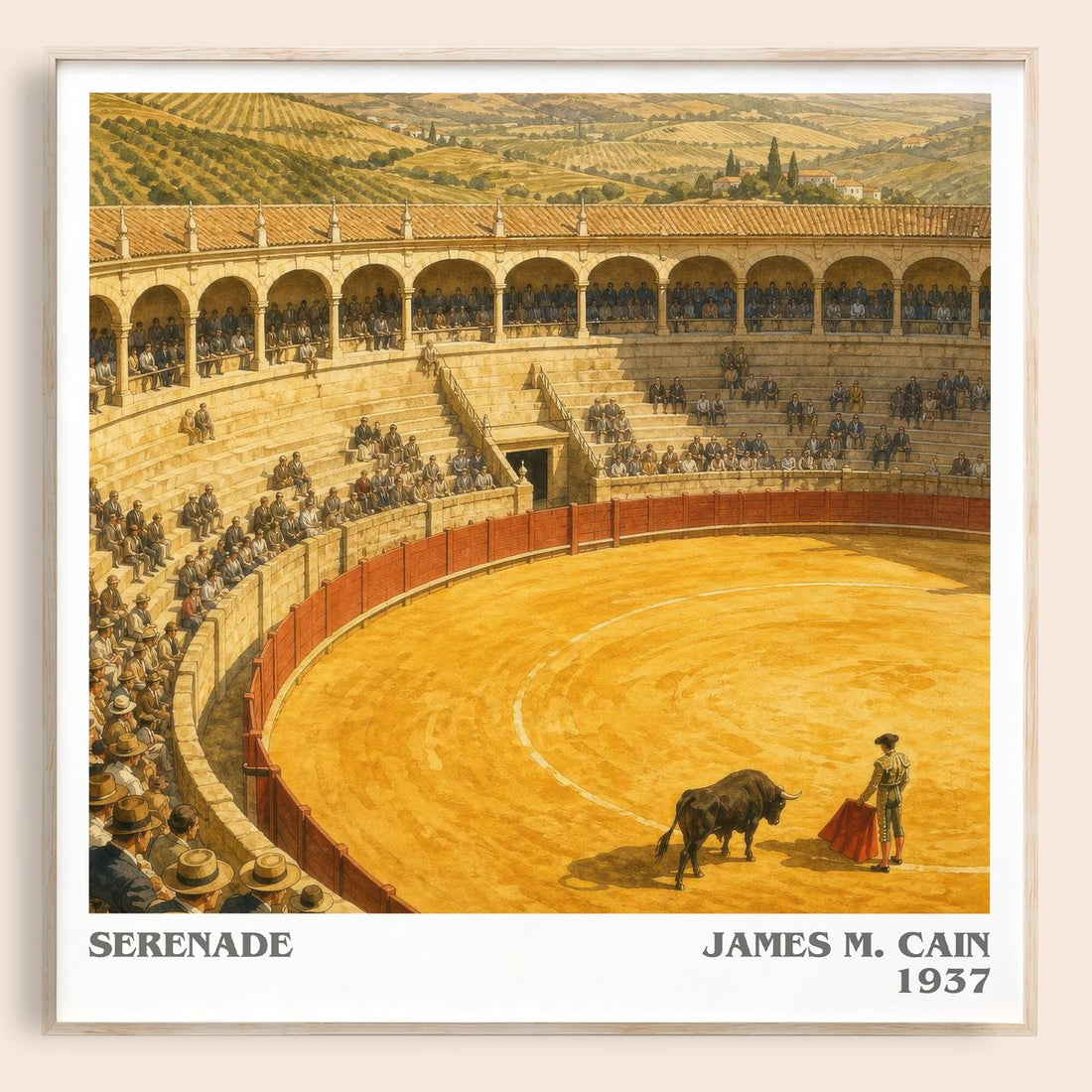 Serenade literary book poster by James M. Cain – framed literary art print