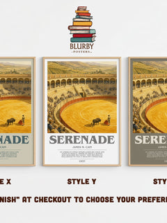 Serenade bookish print in frame leaning in hallway – literary fiction wall art