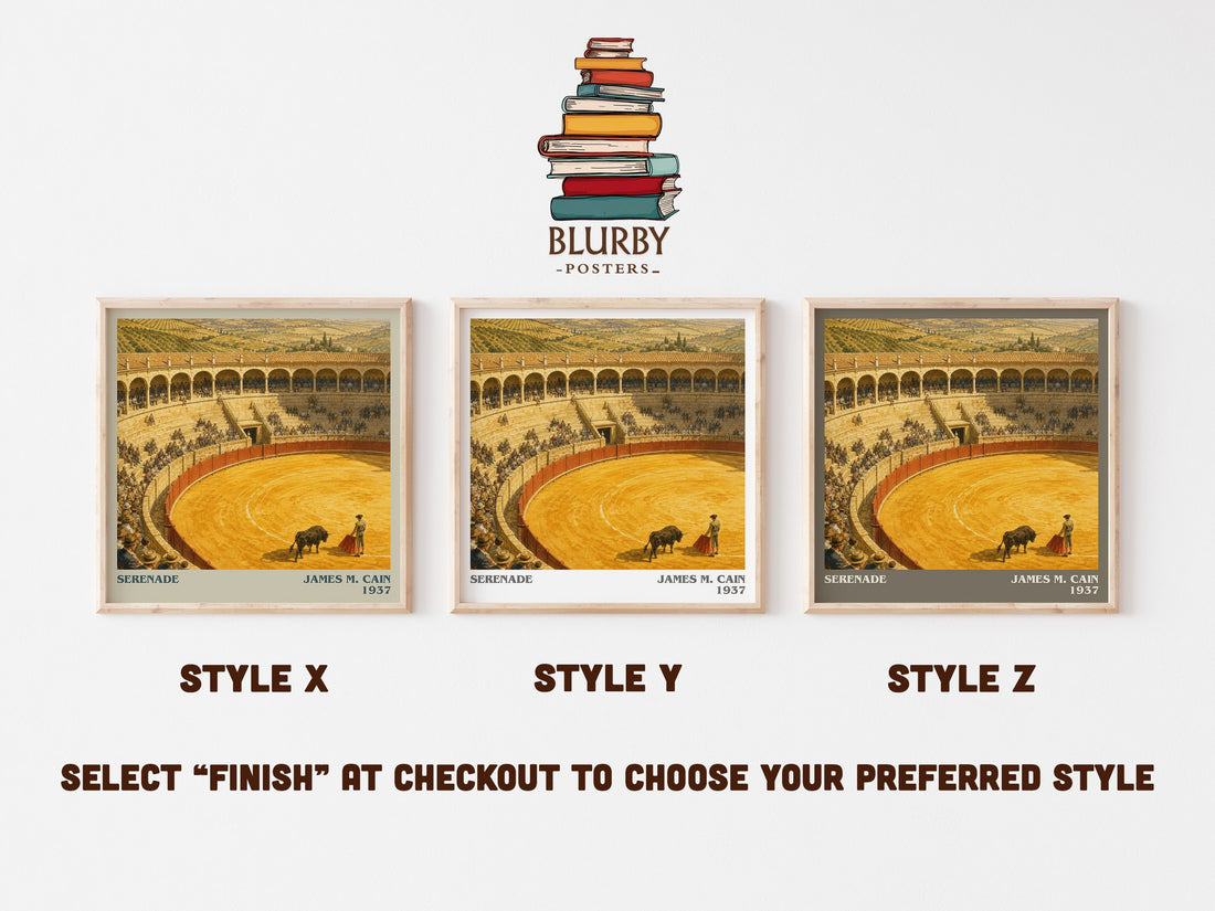 Serenade literary print in frame leaning in hallway – literary fiction wall art (mockup)