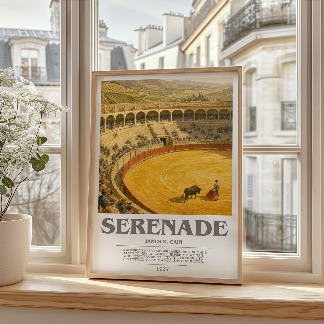 Serenade bookish poster colour and style options – James M. Cain book art