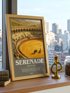 Serenade bookish print framed by window – literary home decor