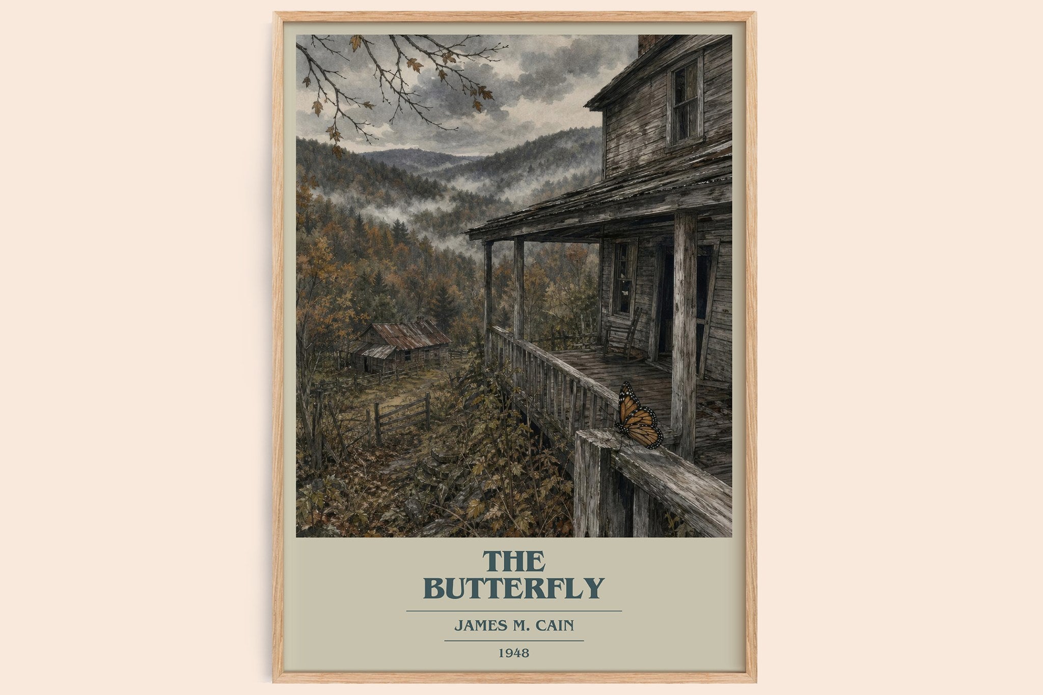 The Butterfly Book Cover Poster by James M. Cain