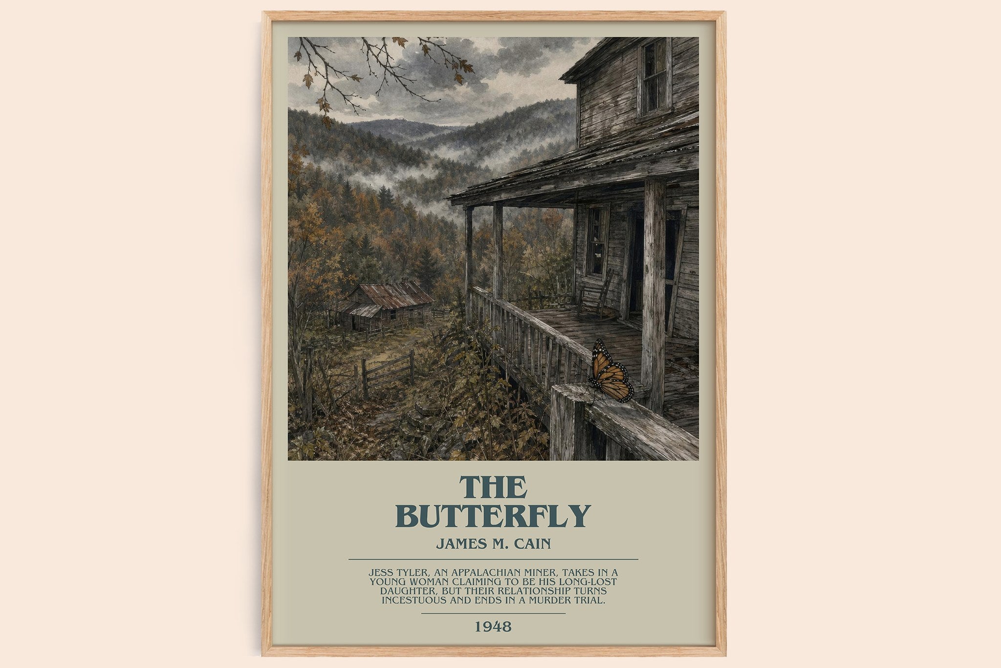 The Butterfly Bookish Wall Art by James M. Cain