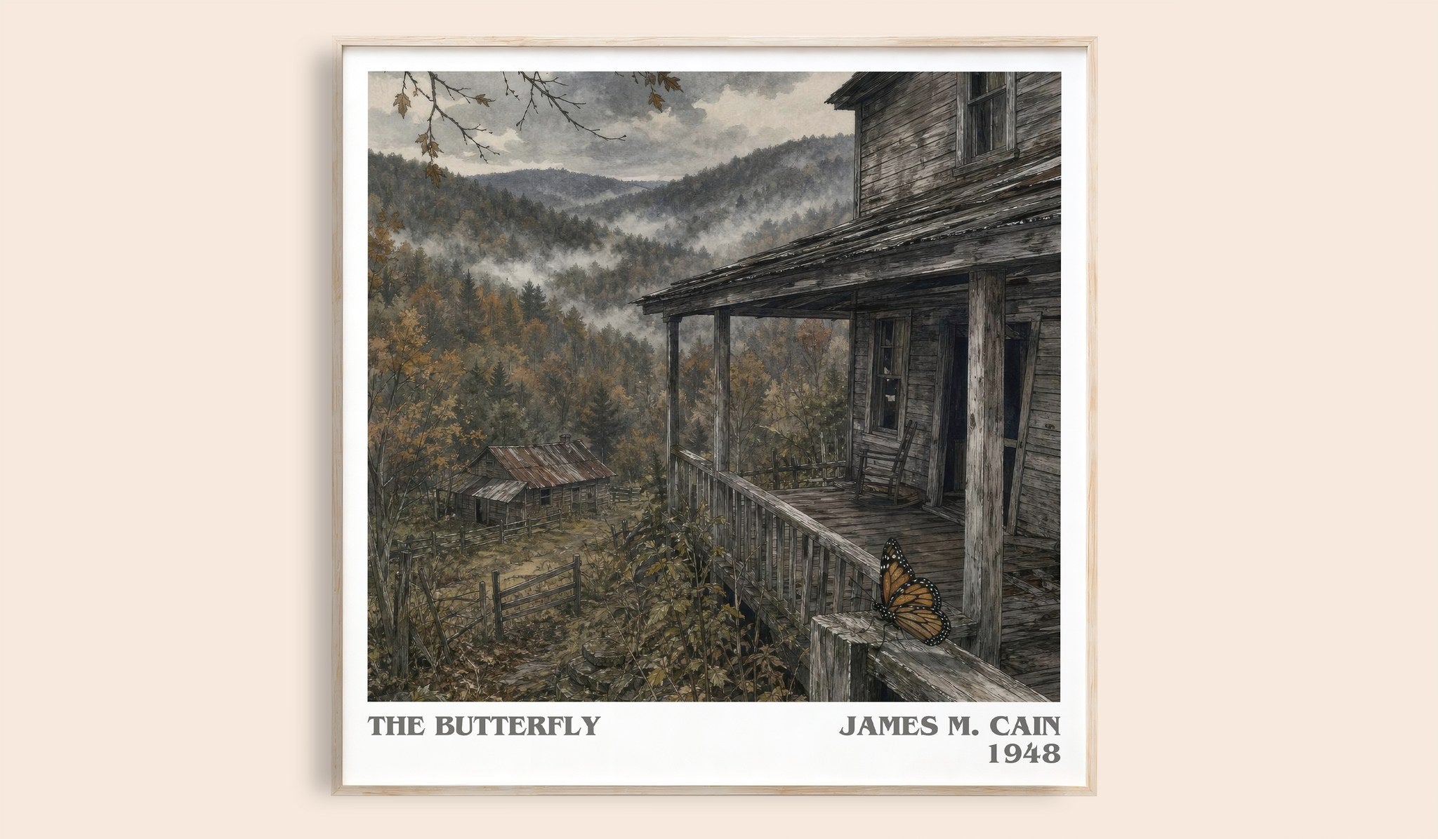 The Butterfly Literary Art Print by James M. Cain