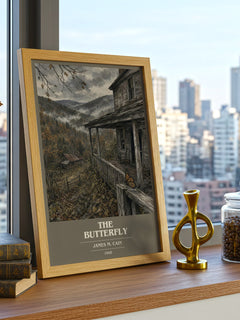 The Butterfly book cover print framed by window – literary home decor