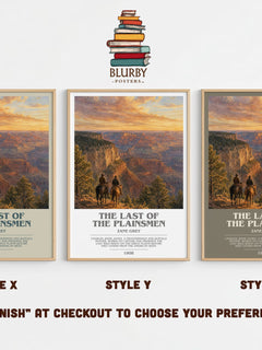 The Last of the Plainsmen bookish print in frame leaning in hallway – adventure wall art