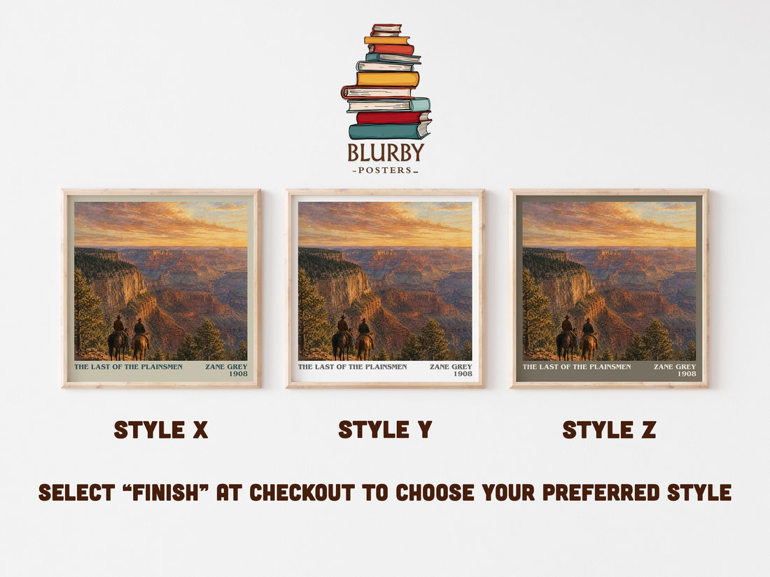 The Last of the Plainsmen literary print in frame leaning in hallway – adventure wall art (mockup)