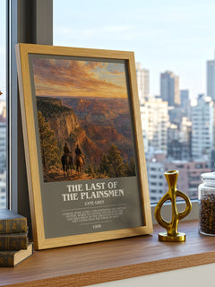 The Last of the Plainsmen bookish print framed by window – literary home decor