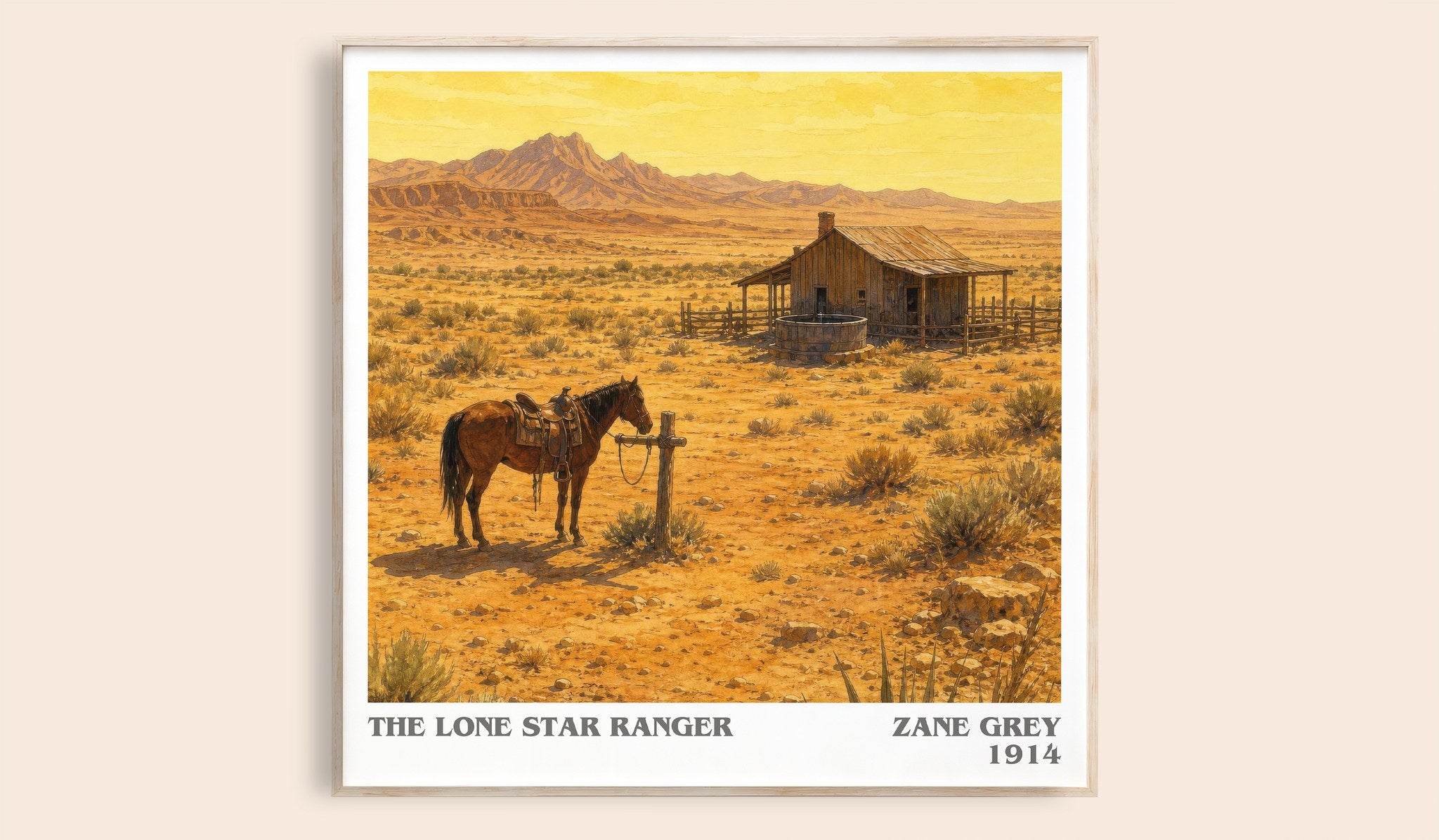 The Lone Star Ranger Literary Art Print by Zane Grey