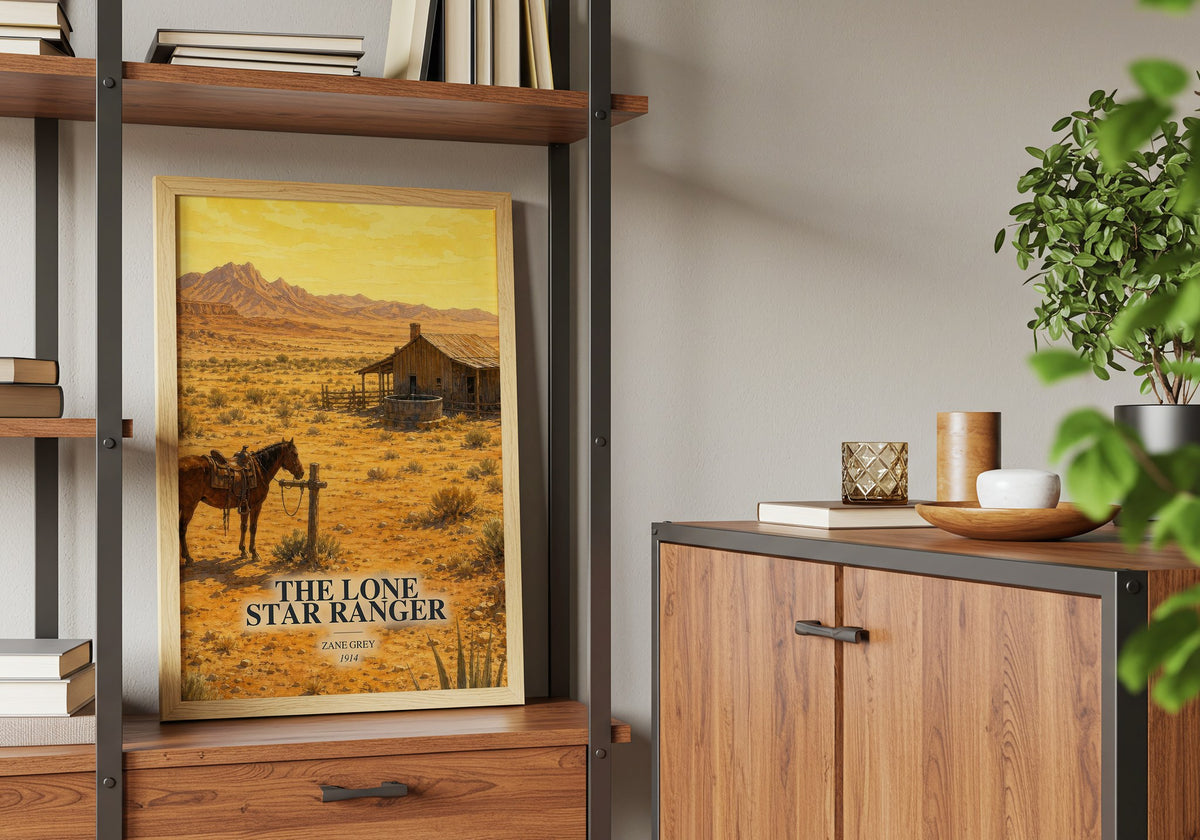 The Lone Star Ranger book watercolour illustration paper finish options – matte satin gloss