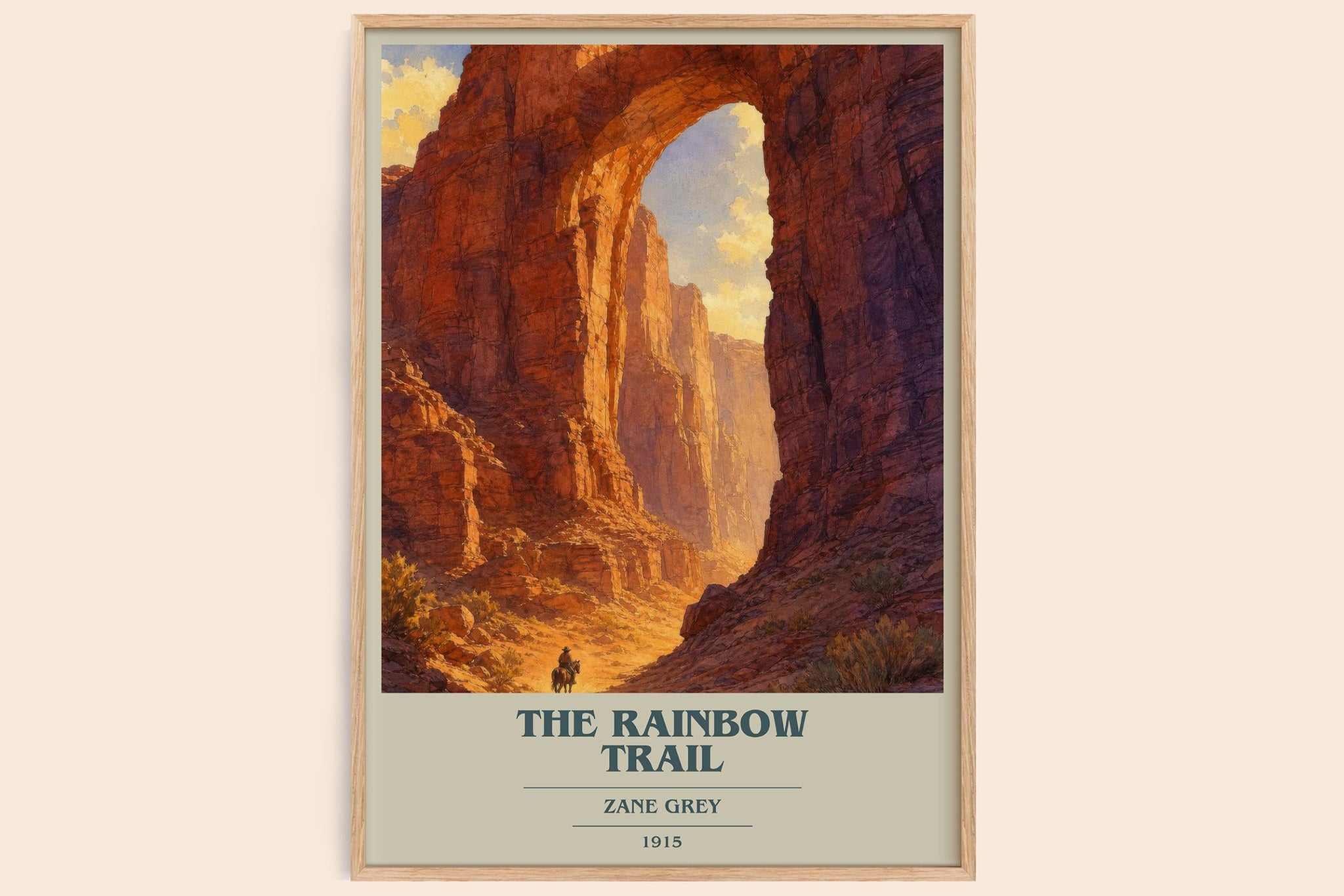 The Rainbow Trail Book Cover Poster by Zane Grey