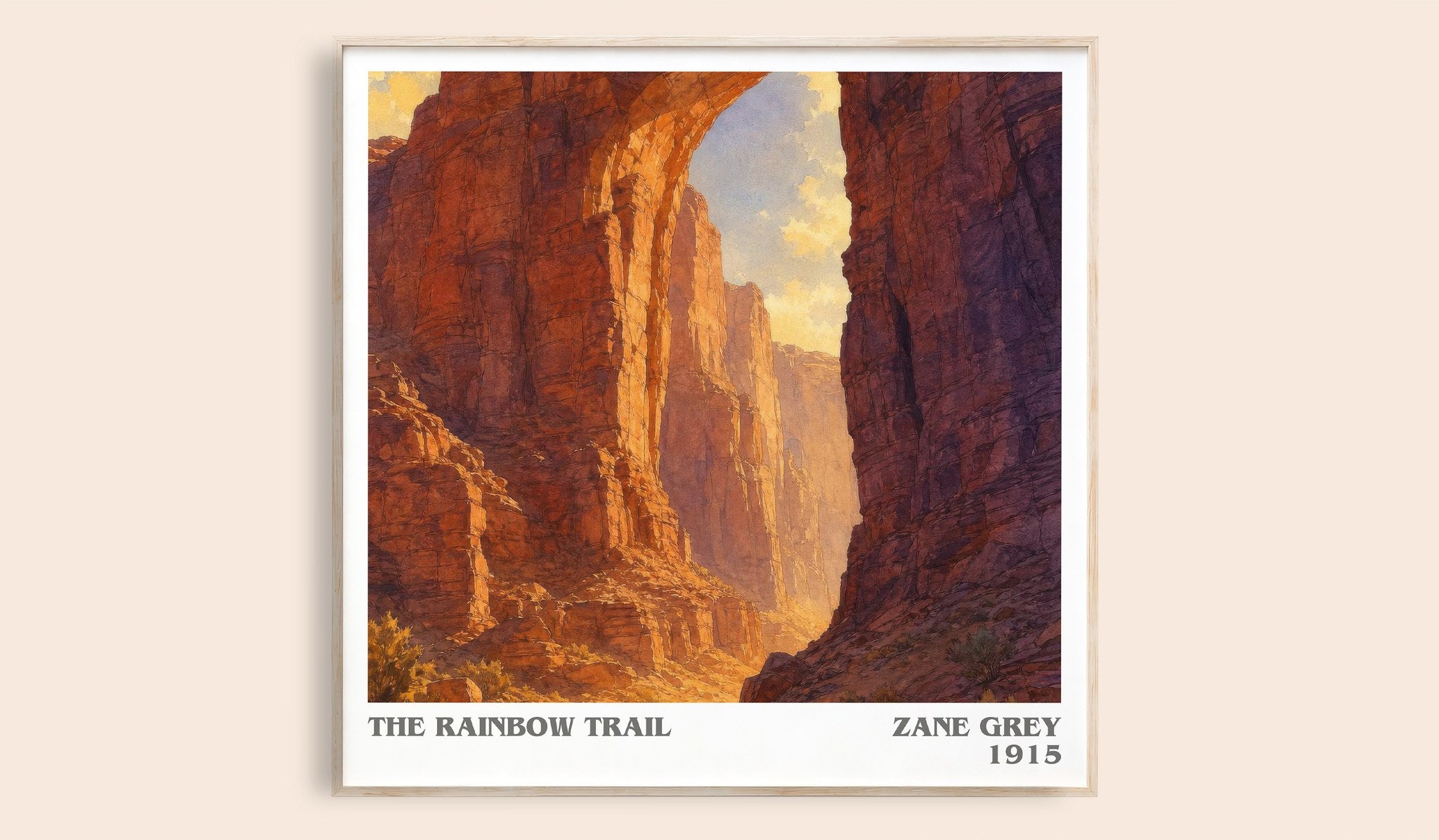 The Rainbow Trail Literary Art Print by Zane Grey