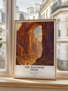 The Rainbow Trail book cover poster colour and style options – Zane Grey book art