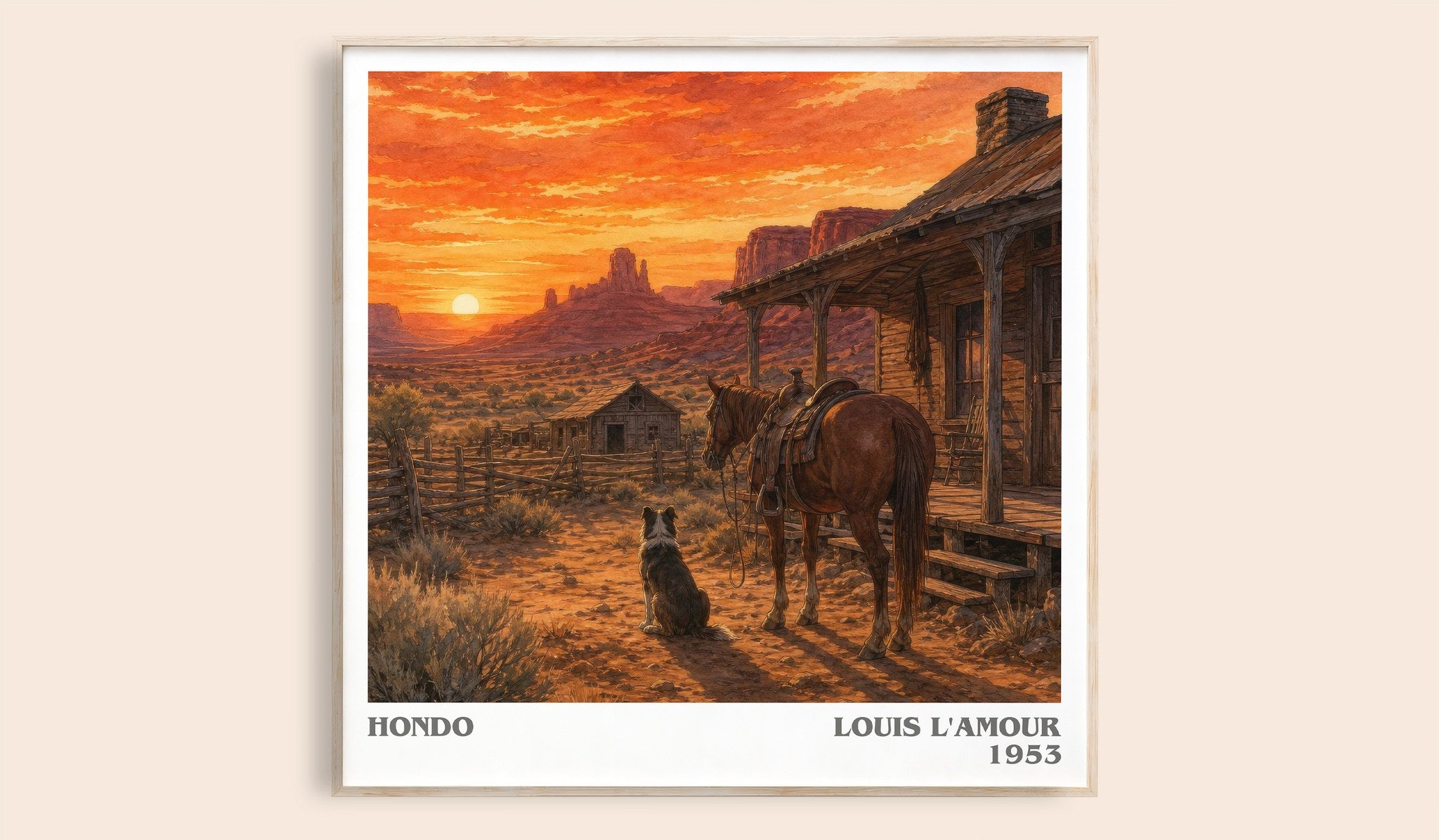 Hondo Literary Art Print by Louis L'Amour