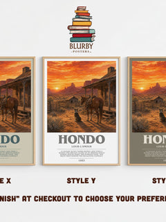 Hondo bookish print in frame leaning in hallway – adventure wall art