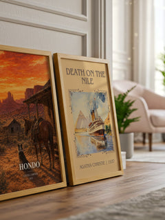 Hondo watercolour print framed by window – literary home decor