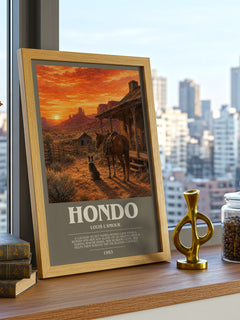 Hondo bookish print framed by window – literary home decor
