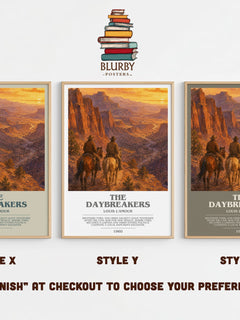 The Daybreakers bookish print in frame leaning in hallway – adventure wall art