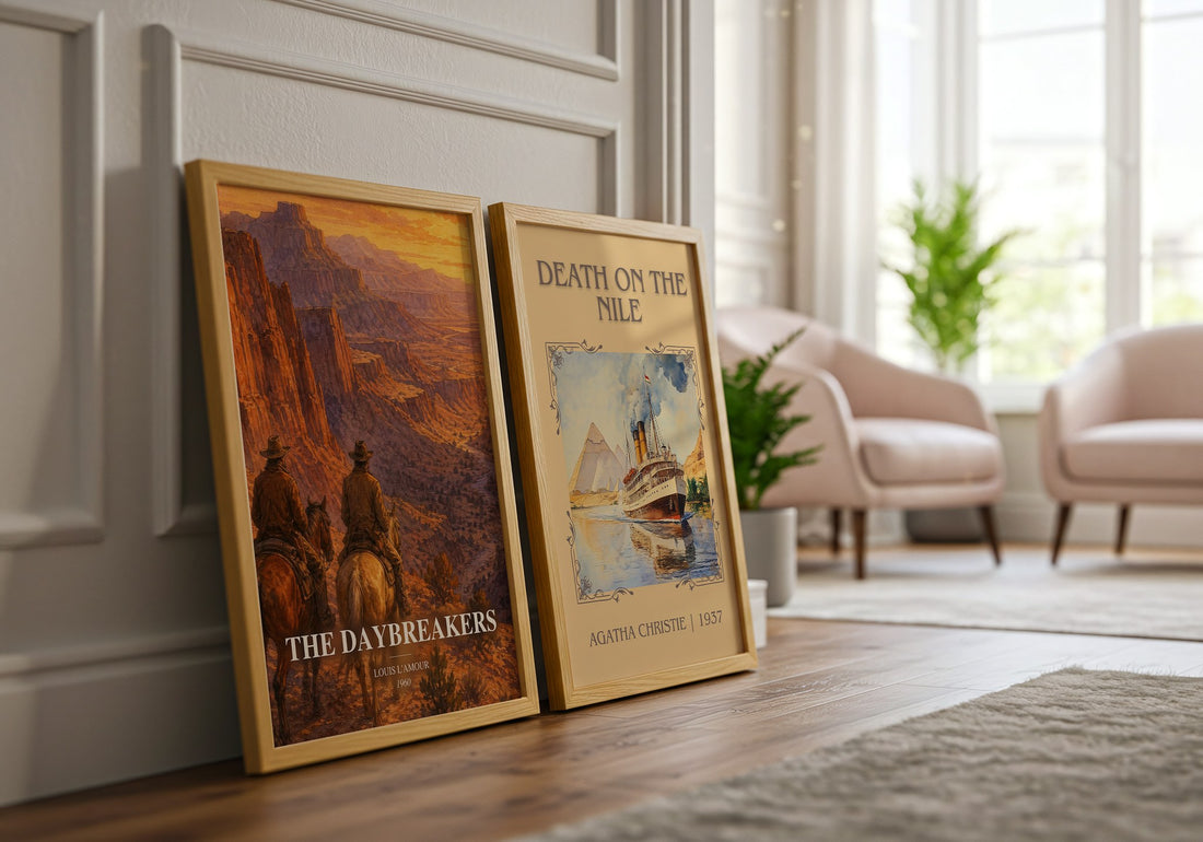 The Daybreakers watercolour print framed by window – literary home decor