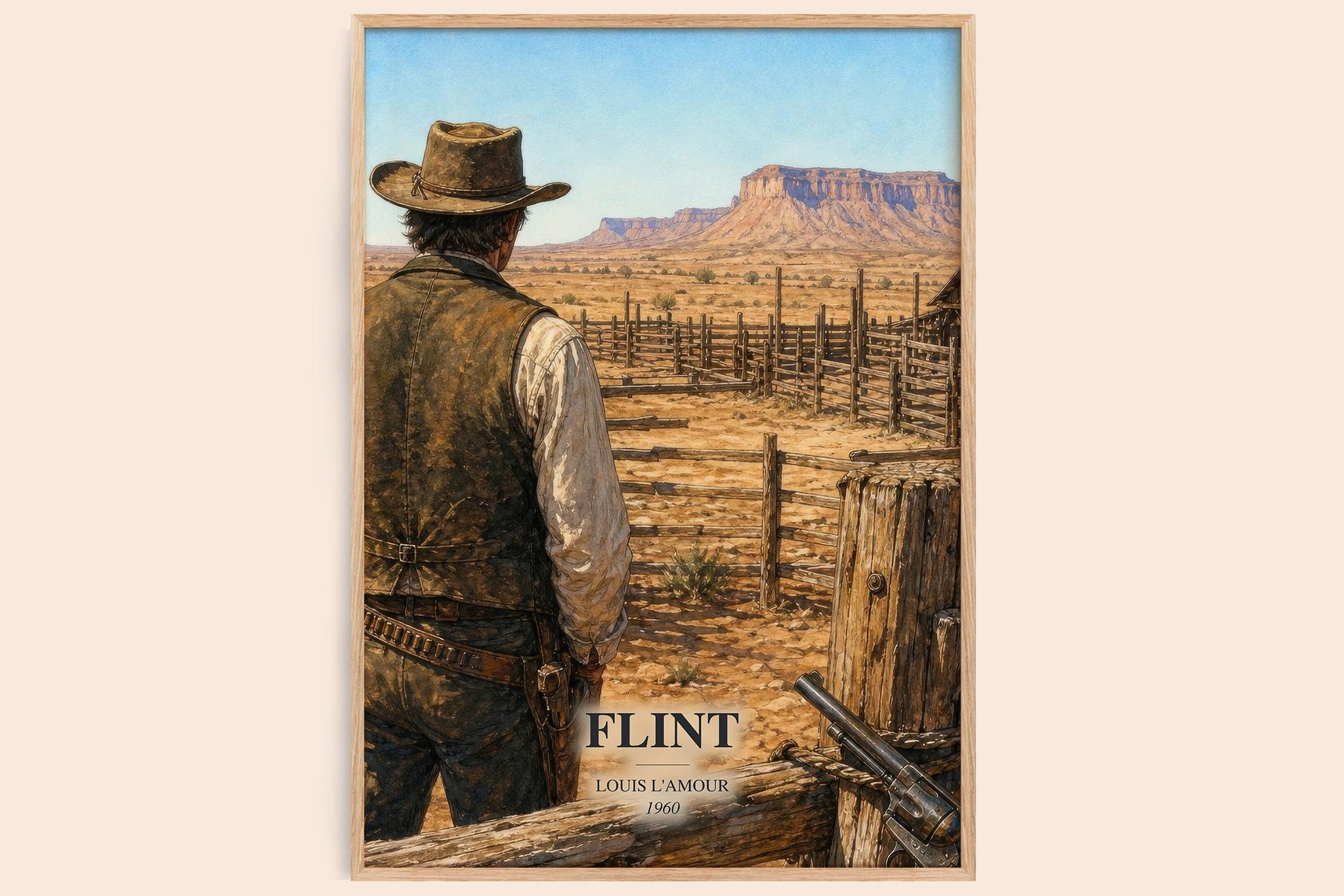 Flint Book Watercolour Illustration by Louis L'Amour