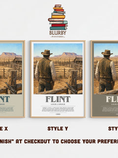 Flint bookish print in frame leaning in hallway – adventure wall art