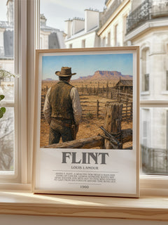 Flint bookish poster colour and style options – Louis L'Amour book art