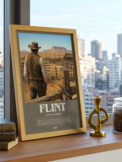 Flint bookish print framed by window – literary home decor