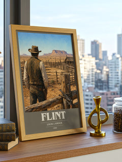Flint book cover print framed by window – literary home decor