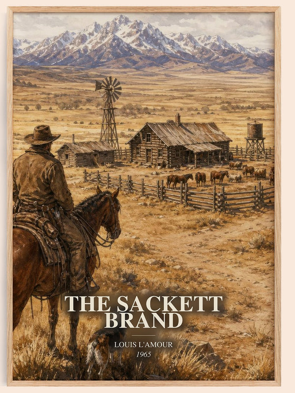 The Sackett Brand watercolour book poster by Louis L'Amour – framed literary art print