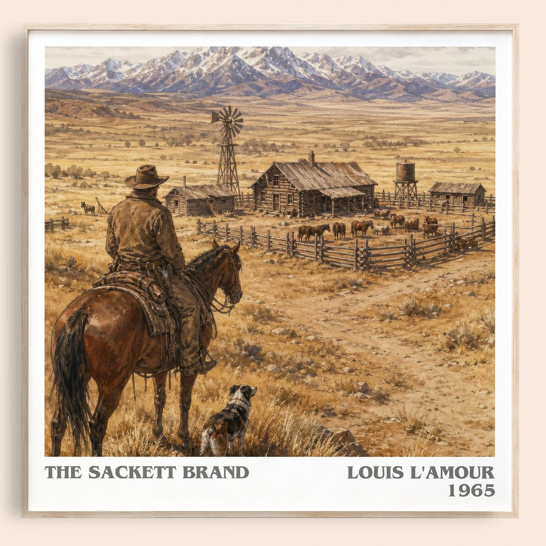 The Sackett Brand literary book poster by Louis L'Amour – framed literary art print