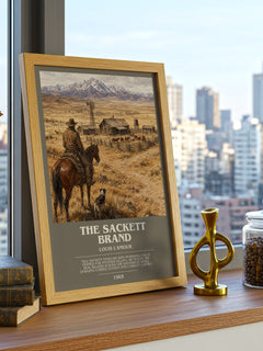 The Sackett Brand bookish print framed by window – literary home decor