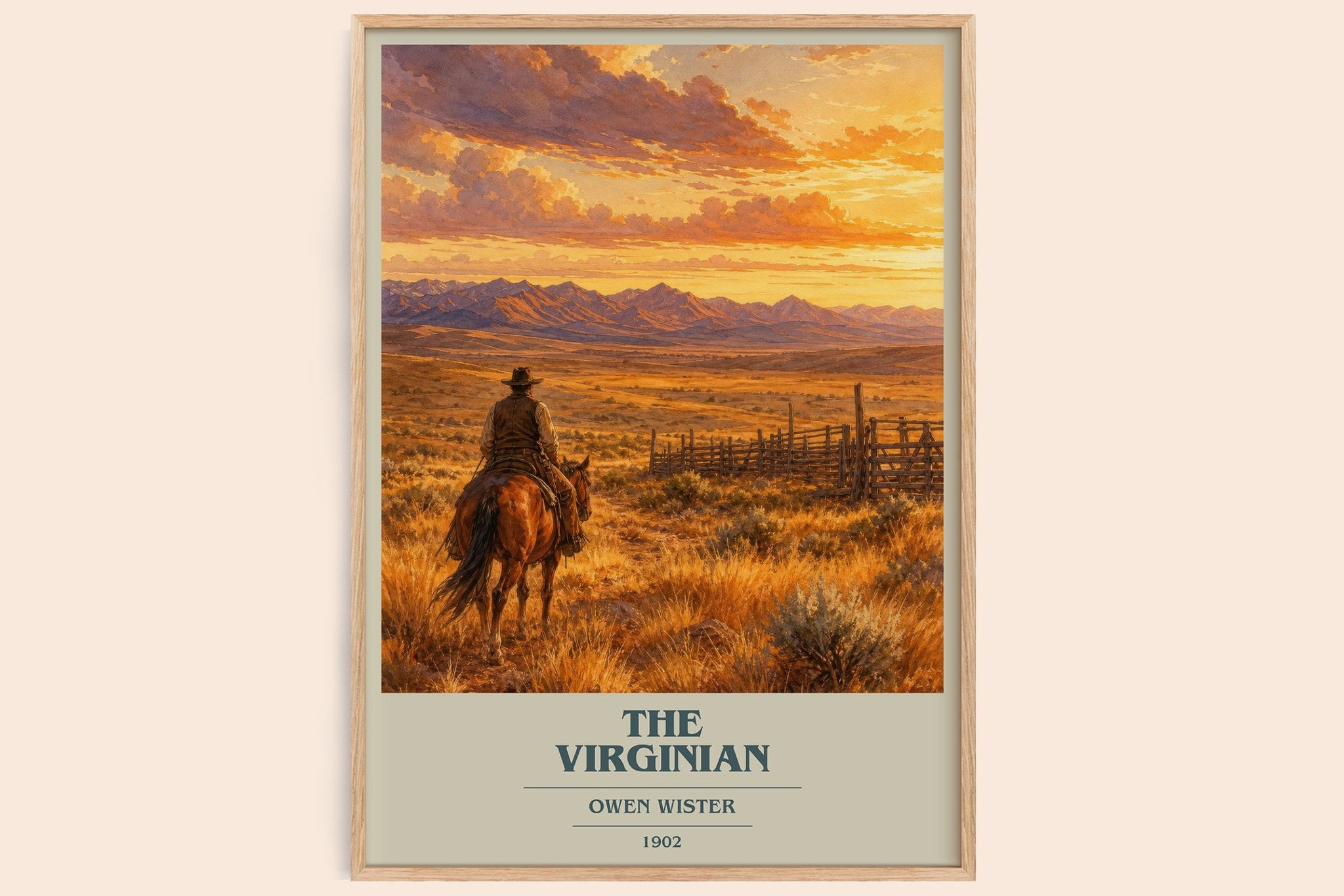 The Virginian Book Cover Poster by Owen Wister