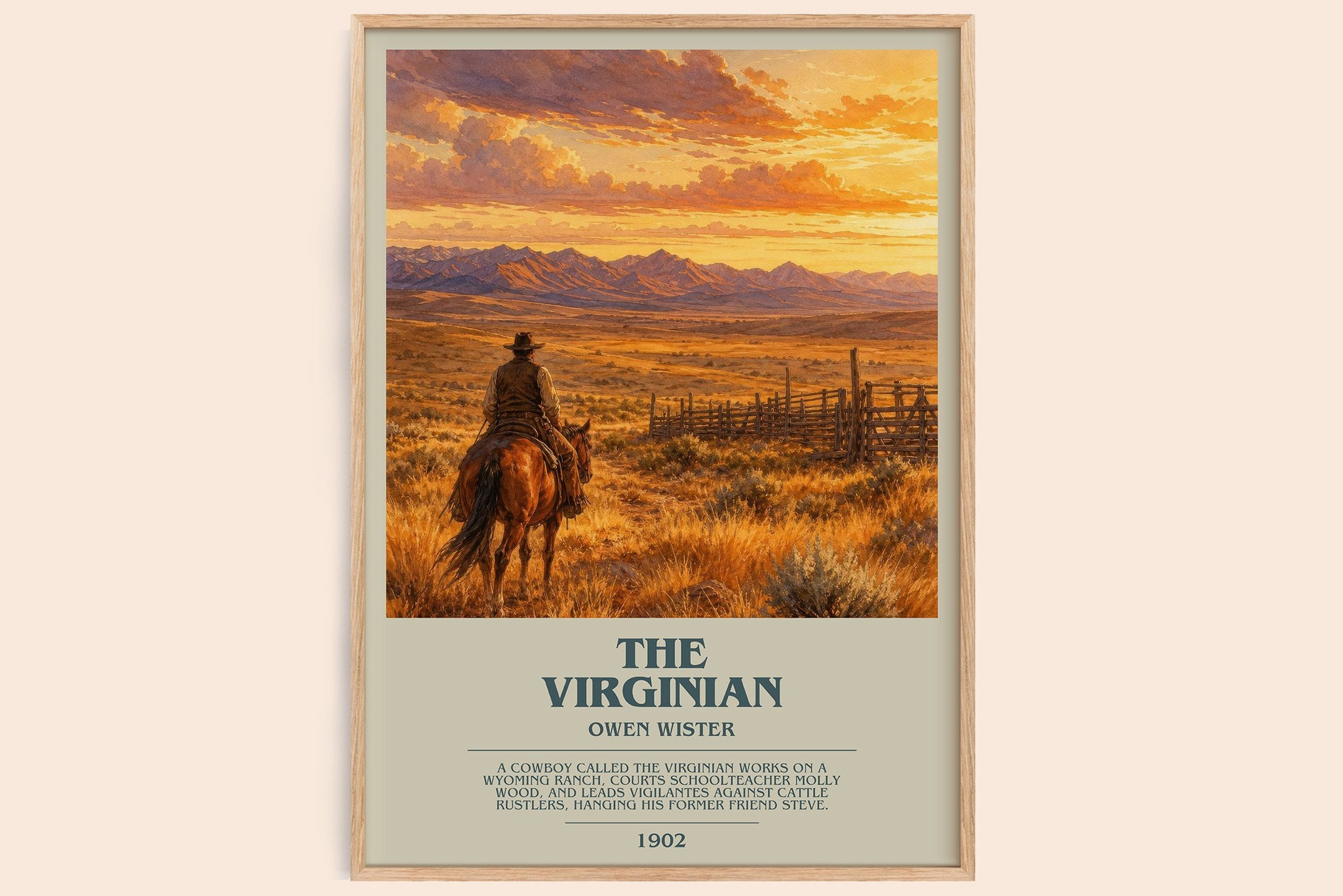 The Virginian Bookish Wall Art by Owen Wister