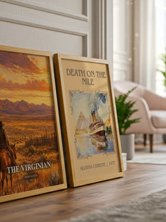 The Virginian watercolour print framed by window – literary home decor