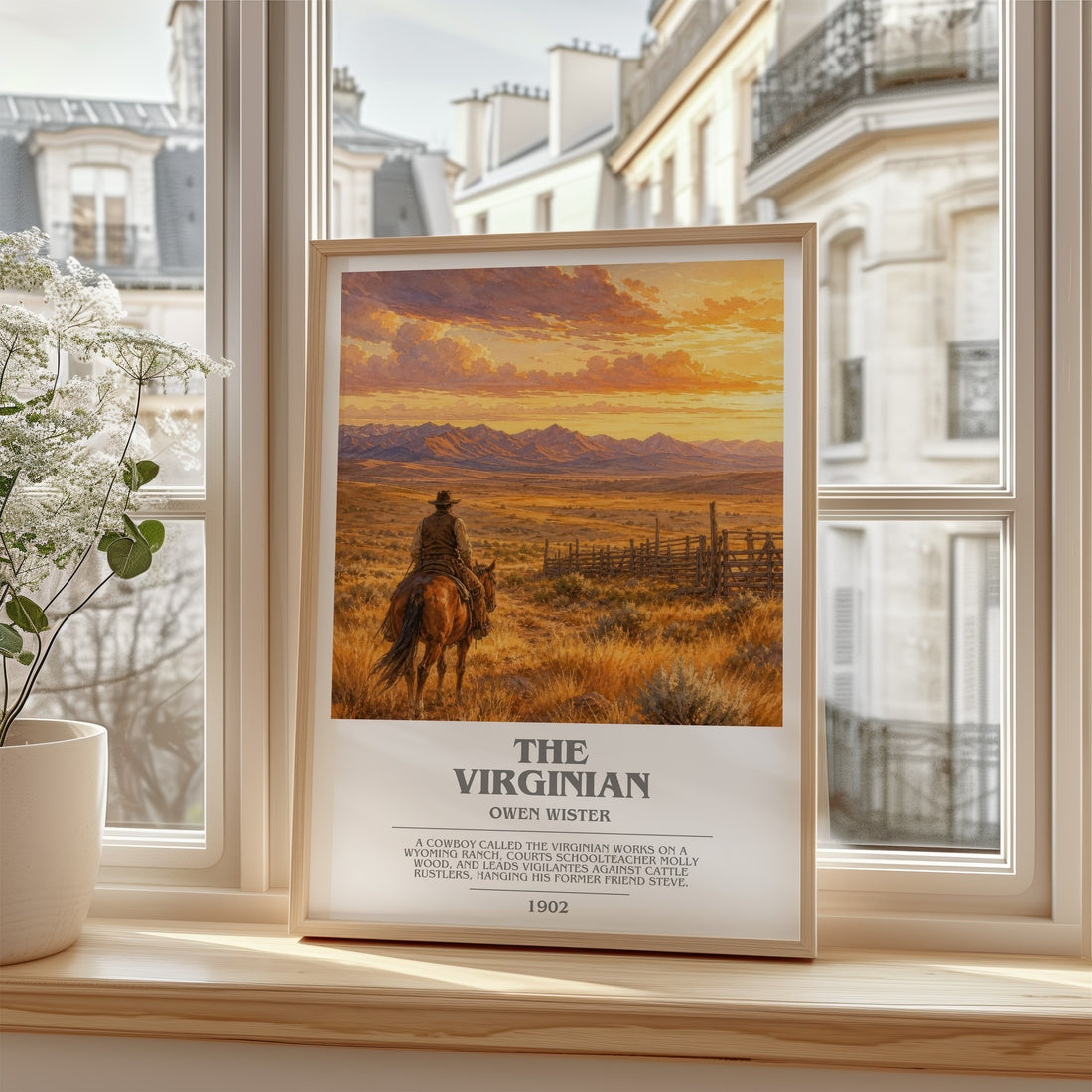 The Virginian bookish poster colour and style options – Owen Wister book art
