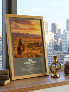 The Virginian bookish print framed by window – literary home decor